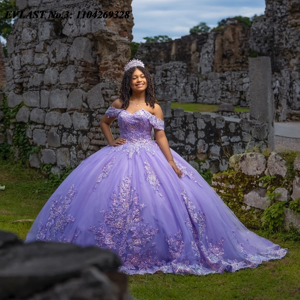 EVLAST индивидуальное блестящее сиреневое платье Quinceanera, бальное платье, кружевная аппликация, расшитое бисером и блестками, милое платье 16, Vestidos De 15 Anos E3Q742
EVLAST индивидуальное блестящее сиреневое платье Quinceanera, бальное платье, кружевная аппликация, расшитое бисером и блестками, милое платье 16, Vestidos De 15 Anos E3Q742
