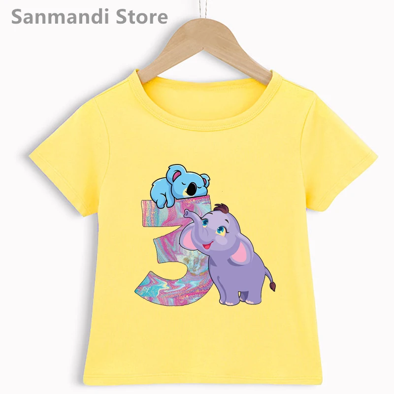 3th Birthday Gift Tops for Girls/Boys Elephant Koala Animal Print Tshirt Kids Clothes Harajuku Kawaii Children Clothing T-Shirt
3th Birthday Gift Tops for Girls/Boys Elephant Koala Animal Print Tshirt Kids Clothes Harajuku Kawaii Children Clothing T-Shirt