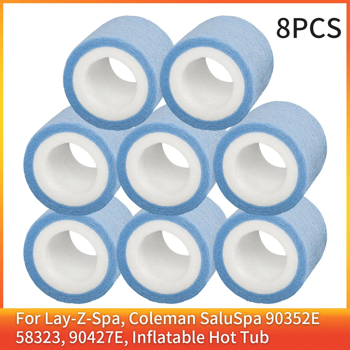 Type Ⅵ Meltblown Cartridge Spa Filter for Lay-Z-Spa, Coleman SaluSpa 90352E 58323, 90427E, Inflatable Hot Tub, Swimming Pool
Type Ⅵ Meltblown Cartridge Spa Filter for Lay-Z-Spa, Coleman SaluSpa 90352E 58323, 90427E, Inflatable Hot Tub, Swimming Pool