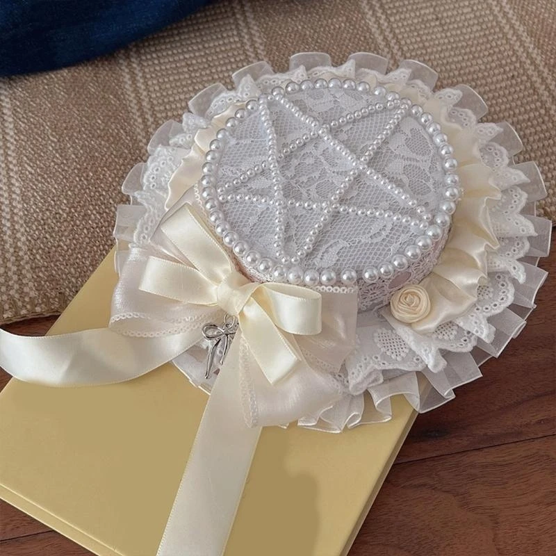 652F Elegant Pearls Lace Small Hat Hair Accessory Portable Decoration for Themed Gatherings and Performances
652F Elegant Pearls Lace Small Hat Hair Accessory Portable Decoration for Themed Gatherings and Performances