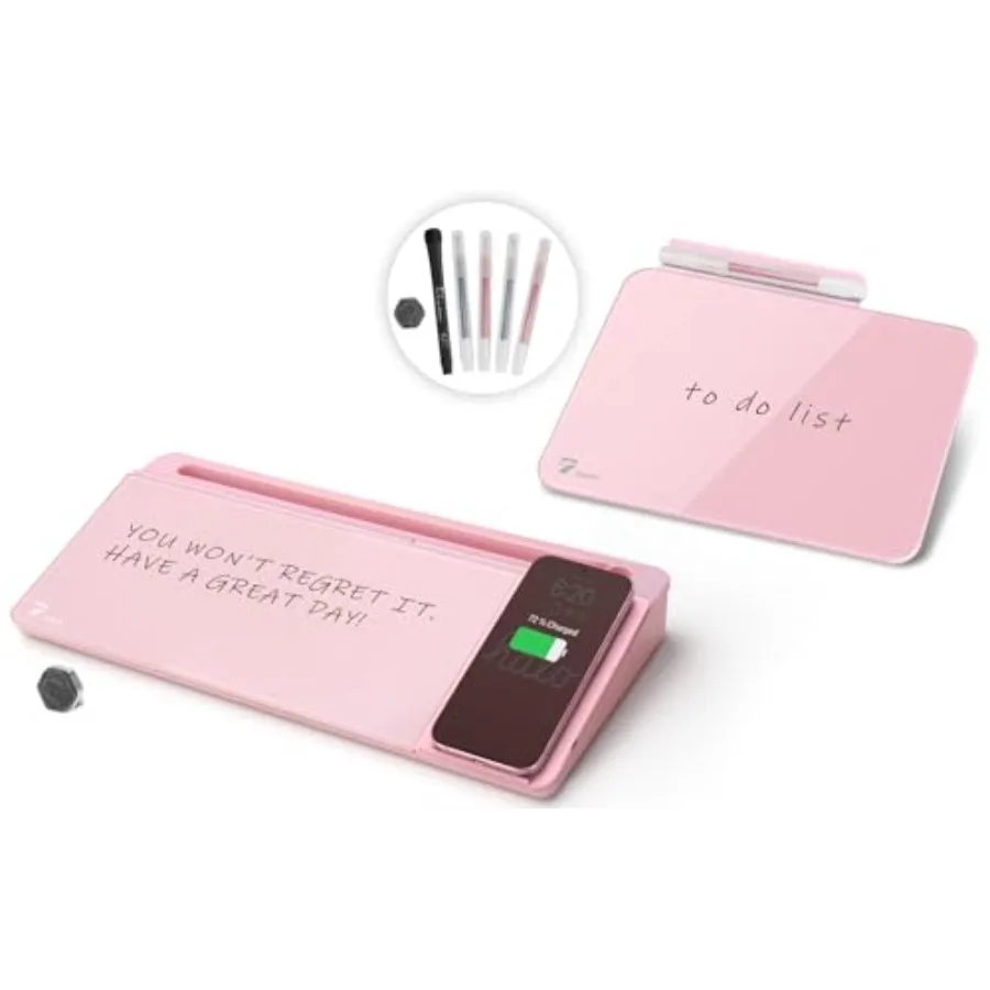 Pink Desktop White Board Glass with Wireless Charger& Small Desktop Dry-Erase Pad Glass whiteboard
Pink Desktop White Board Glass with Wireless Charger& Small Desktop Dry-Erase Pad Glass whiteboard