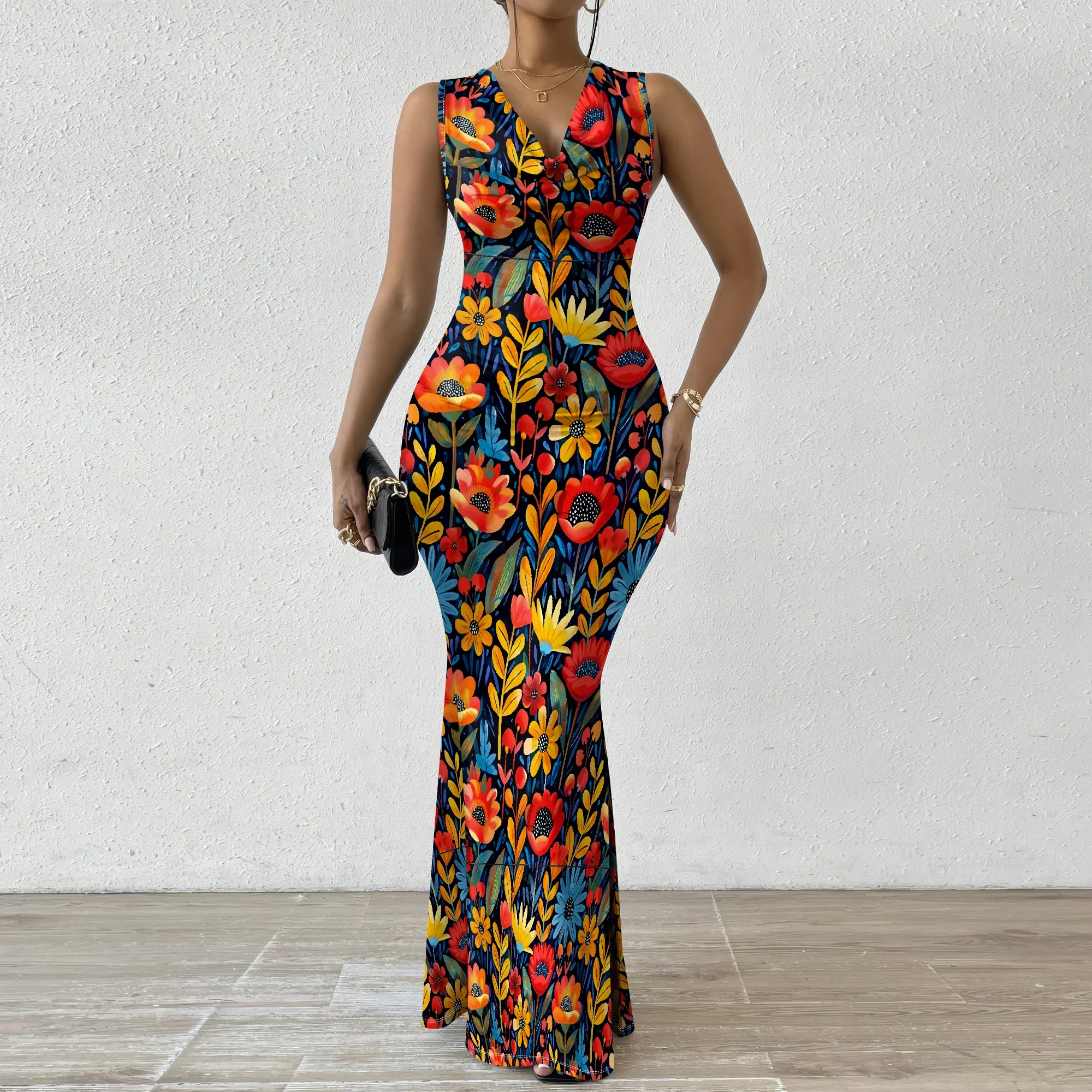 Floral V-Neck Maxi Dress for Women 2025 New Arrival Vibrant Print Casual Summer Dress XS-2XL
Floral V-Neck Maxi Dress for Women 2025 New Arrival Vibrant Print Casual Summer Dress XS-2XL