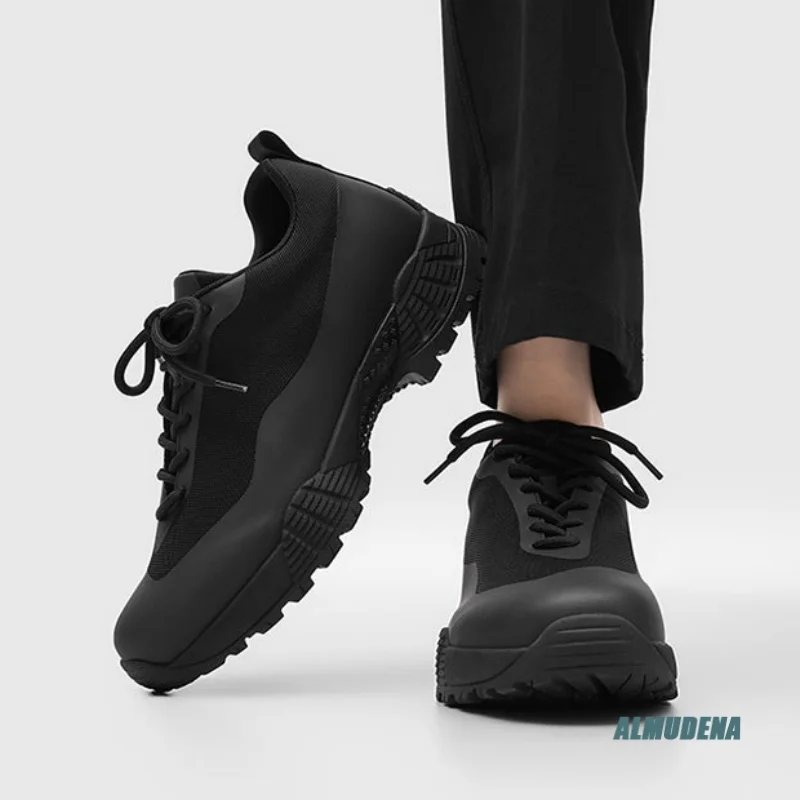 Black Mesh Men's Hiking Shoes Round Toe Lace-Up Non-Slip Thick Sole Outdoor Trekking Urban Breathable Fashion Work Sports Shoes
Black Mesh Men's Hiking Shoes Round Toe Lace-Up Non-Slip Thick Sole Outdoor Trekking Urban Breathable Fashion Work Sports Shoes