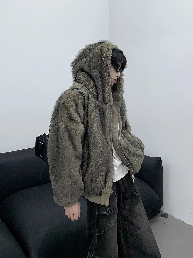 Mauroicardi Autumn Winter Thick Warm Soft Hairy Gradient Faux Fur Coat Men with Hood Zipper Loose Casual Chic Fluffy Jacket 2025
Mauroicardi Autumn Winter Thick Warm Soft Hairy Gradient Faux Fur Coat Men with Hood Zipper Loose Casual Chic Fluffy Jacket 2025