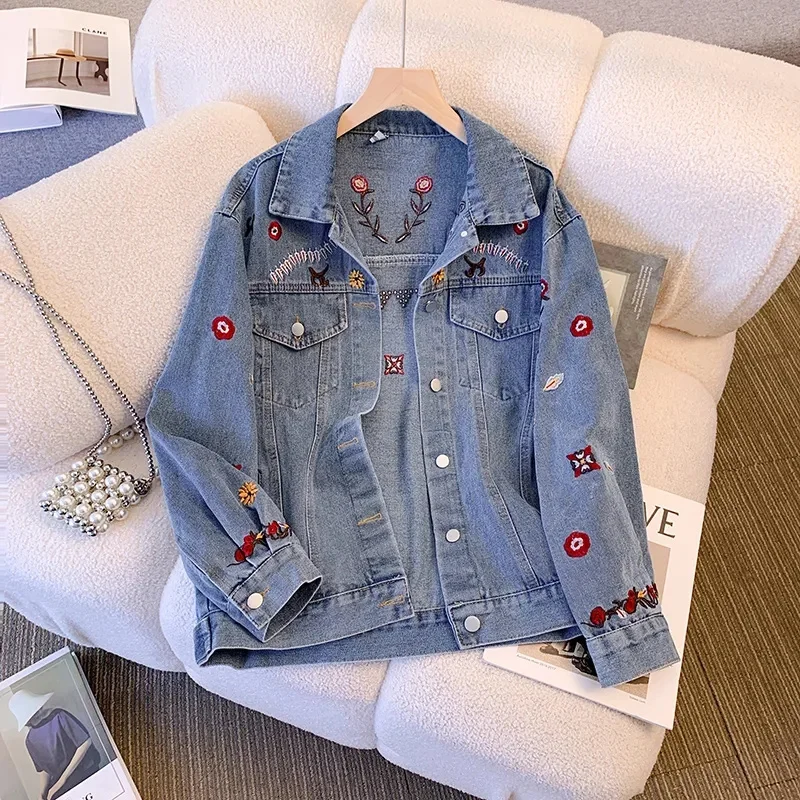 2023 Fashion Retro Embroidered Denim Jacket Women Loose Jean Coat Spring Autumn Streetwear Outerwear Female Do-old Casual Tops
2023 Fashion Retro Embroidered Denim Jacket Women Loose Jean Coat Spring Autumn Streetwear Outerwear Female Do-old Casual Tops