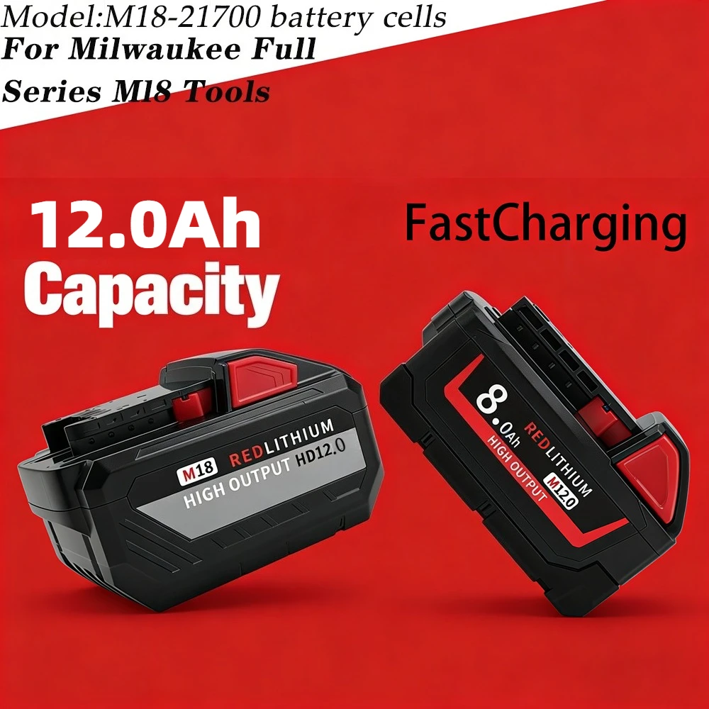 Fit Original Milwaukee M18 HB8 8.0Ah 18V Battery XC Pack,100% Full Capacity Guaranteed,Extended Runtime for All M18 System Tools
Fit Original Milwaukee M18 HB8 8.0Ah 18V Battery XC Pack,100% Full Capacity Guaranteed,Extended Runtime for All M18 System Tools