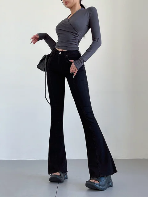 Spicy Girls High Waist Slim Micro Flare Jeans Women Spring American Straight Flare Pants Trousers C894
Spicy Girls High Waist Slim Micro Flare Jeans Women Spring American Straight Flare Pants Trousers C894