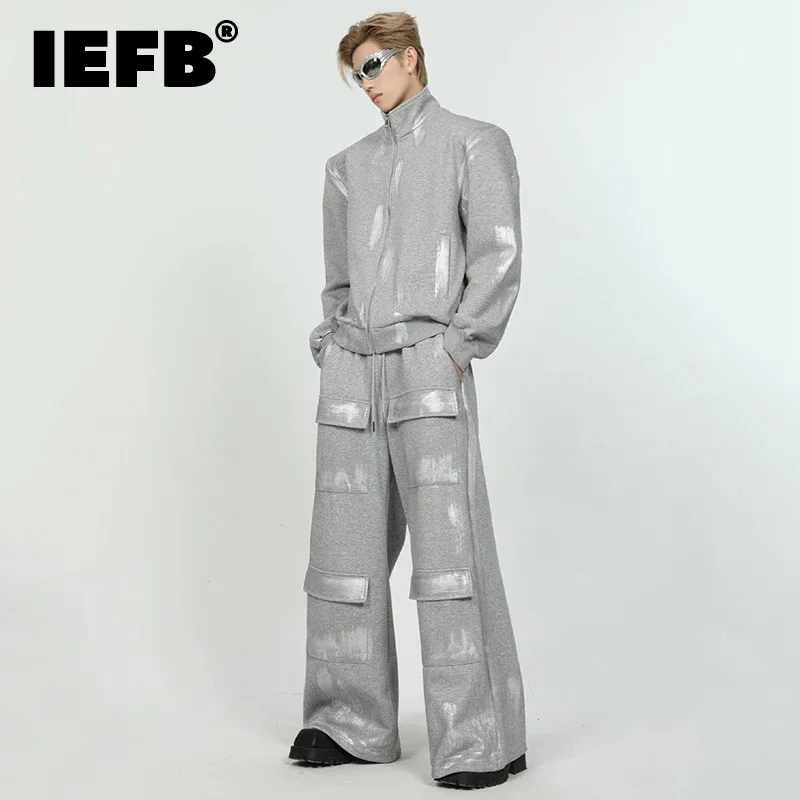 IEFB New Fashion Men's Sets Printing Shoulder Pad Zipper Stand Collar Long Sleeve Male Tops Drawstring Straight Trousers 9C6543
IEFB New Fashion Men's Sets Printing Shoulder Pad Zipper Stand Collar Long Sleeve Male Tops Drawstring Straight Trousers 9C6543