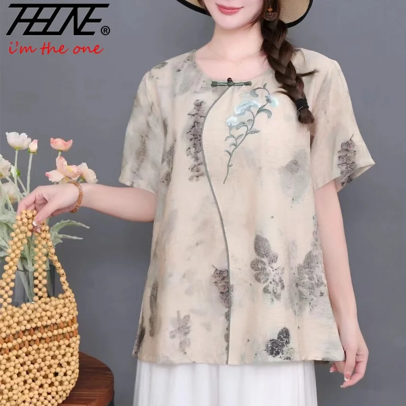 THHONE New Summer Fashion Woman Blouse Print Cotton Linen Short Sleeve Loose Blusa Mujer Camisas Casual Korean Women's Clothing
THHONE New Summer Fashion Woman Blouse Print Cotton Linen Short Sleeve Loose Blusa Mujer Camisas Casual Korean Women's Clothing