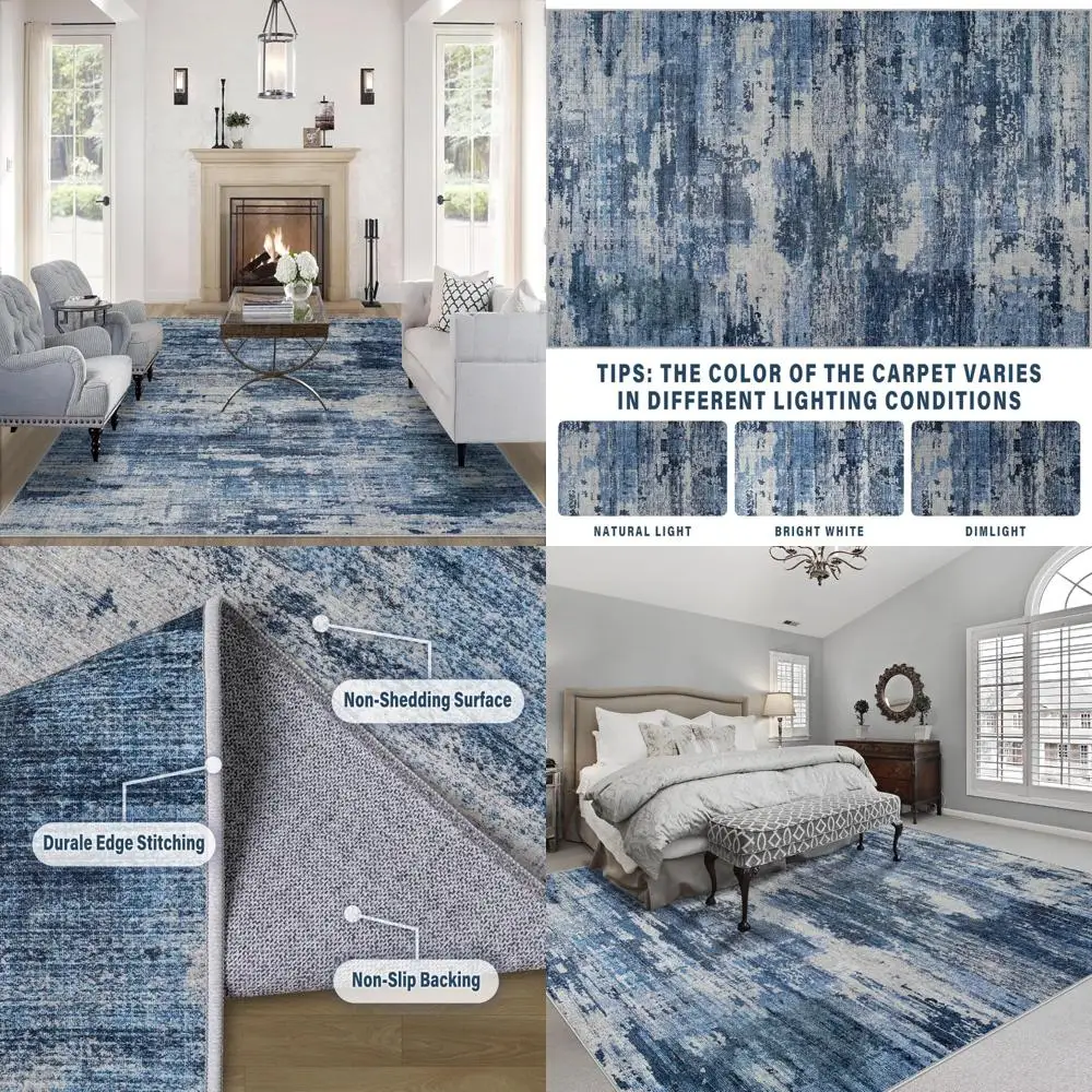 Large 9x12 Machine Washable Area Rug for Living Room - Non-Slip, Non-Shed, Abstract Design, Stain Resistant Carpet
Large 9x12 Machine Washable Area Rug for Living Room - Non-Slip, Non-Shed, Abstract Design, Stain Resistant Carpet