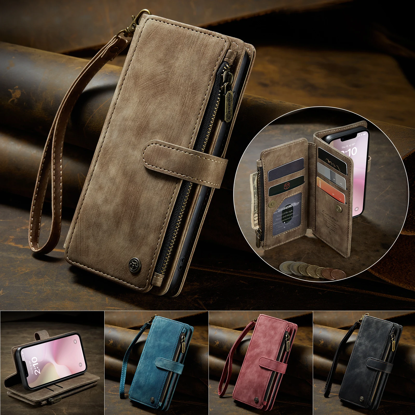CaseMe-C30 For iPhone 16e 15 14 13 Pro Max 12 11 XS XR Luxury Magnetic Flip PU Leather Wrise Wallet Case Card Slots Holder Cover
CaseMe-C30 For iPhone 16e 15 14 13 Pro Max 12 11 XS XR Luxury Magnetic Flip PU Leather Wrise Wallet Case Card Slots Holder Cover