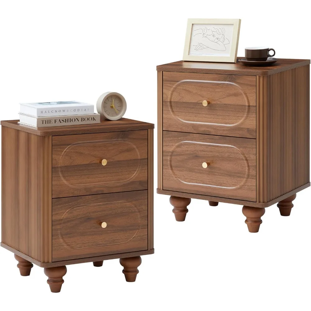 2 Drawer Fluted Nightstand Set of 2, Mid Century Modern Farmhouse Night Stand Small End Table Bedside Table for Bedroom, Living
2 Drawer Fluted Nightstand Set of 2, Mid Century Modern Farmhouse Night Stand Small End Table Bedside Table for Bedroom, Living