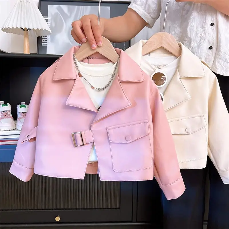 Кожаные куртки для девочек, весна-осень 2021, детская модная шуба, одежда для маленьких девочек, топы, детская верхняя одежда, пальто, наряды для детей 6, 7 лет 
Кожаные куртки для девочек, весна-осень 2021, детская модная шуба, одежда для маленьких девочек, топы, детская верхняя одежда, пальто, наряды для детей 6, 7 лет