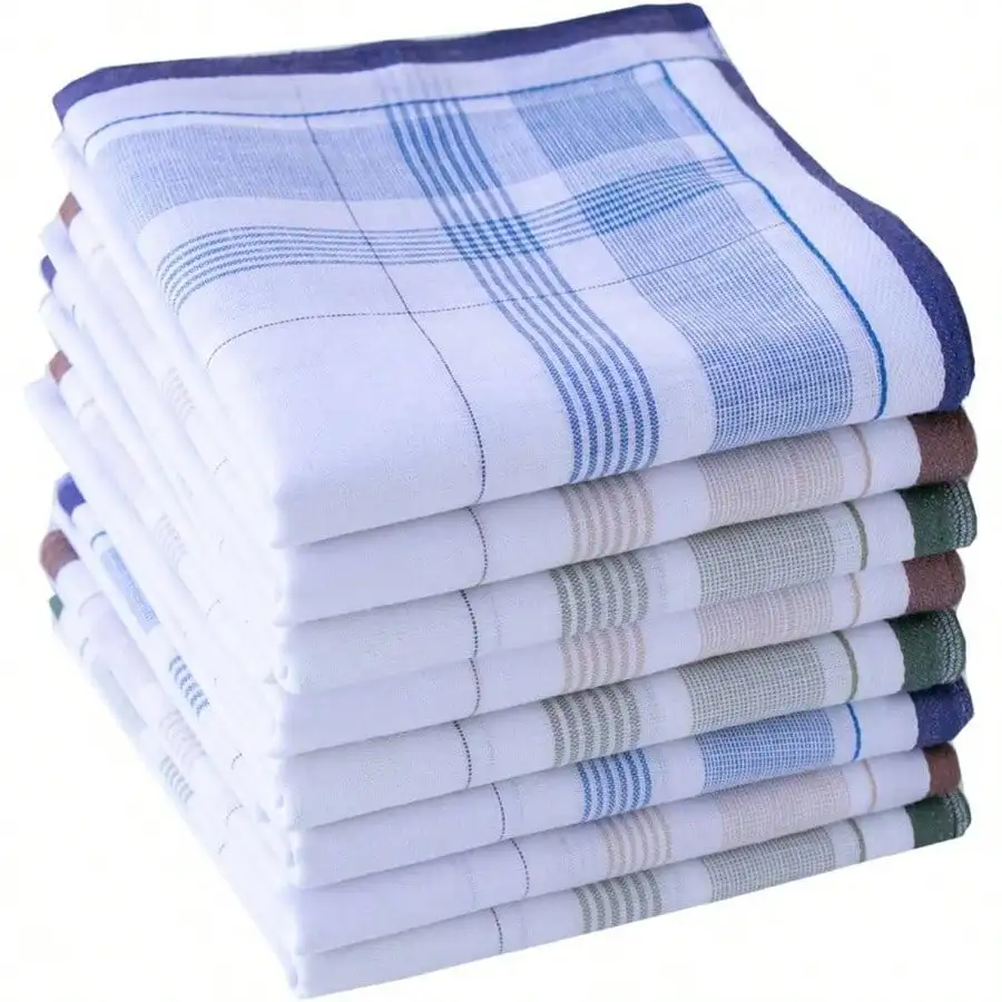 Men's Handkerchiefs Cotton White Color Border Hankies Pocket Square 43cm Square
Men's Handkerchiefs Cotton White Color Border Hankies Pocket Square 43cm Square