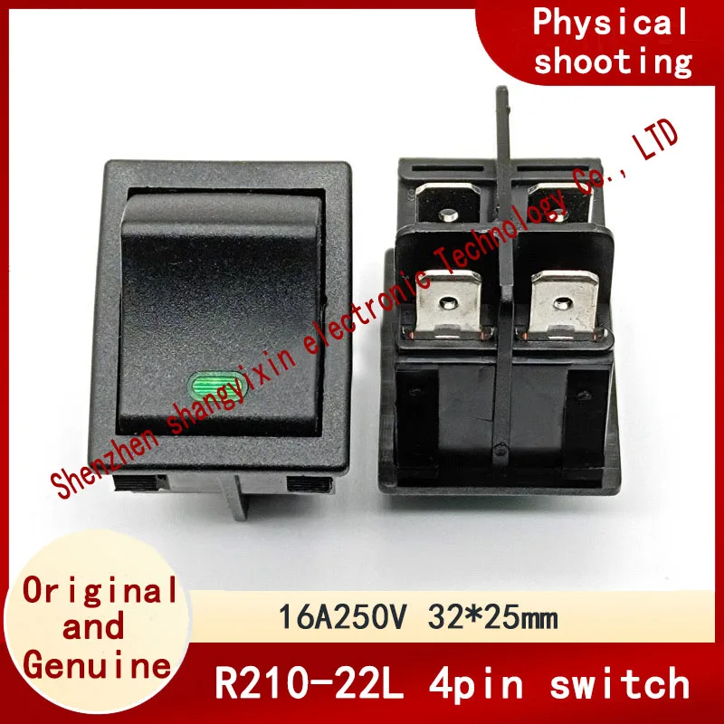 Original authentic 4-pin two-speed big switch R210 22L four-pin black with green indicator 16A250V 32*25mm
Original authentic 4-pin two-speed big switch R210 22L four-pin black with green indicator 16A250V 32*25mm