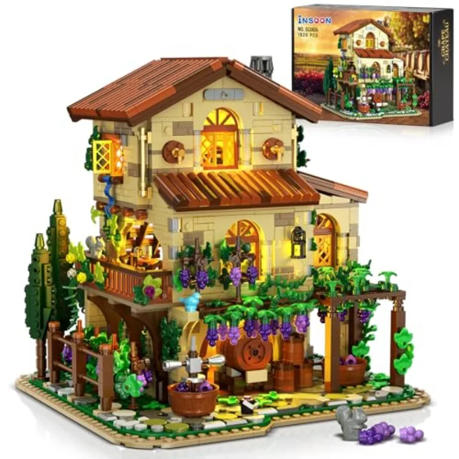 Winery Chateau House Building Set with Lights, Wooden Autumn Vineyard Castle Display Model for Adults, Warm Brown Home Decor Co
Winery Chateau House Building Set with Lights, Wooden Autumn Vineyard Castle Display Model for Adults, Warm Brown Home Decor Co