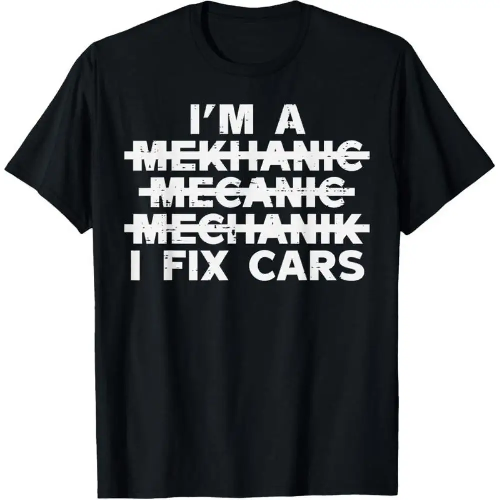Funny Mechanic T-Shirt - "I Fix Cars" Auto Repair Graphic Tee, Humorous Spelling Humor Gift for Men, Car Guy Garage Casual Top
Funny Mechanic T-Shirt - "I Fix Cars" Auto Repair Graphic Tee, Humorous Spelling Humor Gift for Men, Car Guy Garage Casual Top
