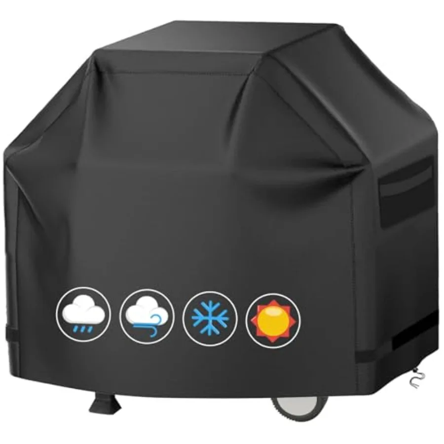 Heavy-Duty BBQ Grill Cover Outdoor Grill Tear Proof and Waterproof 52" L x 24" W x 48" H, Black 420D Polyester Flat top Gas Gri
Heavy-Duty BBQ Grill Cover Outdoor Grill Tear Proof and Waterproof 52" L x 24" W x 48" H, Black 420D Polyester Flat top Gas Gri