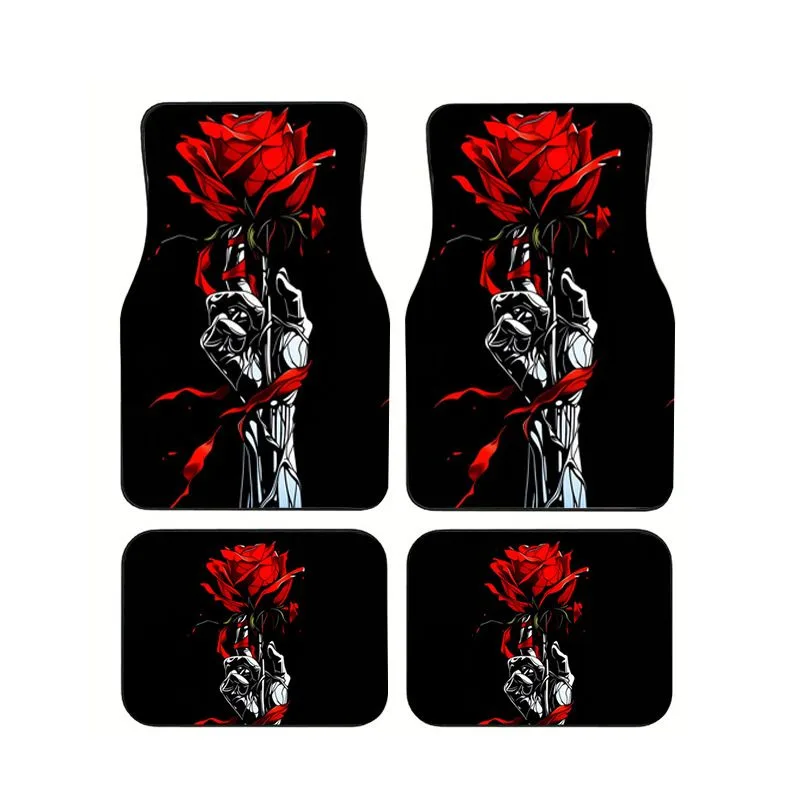 Gothic Skeleton Hand Red Rose Print Car Floor Mats 4pcs Set Universal Anti-slip Carpets For Car Interior Accessories Suit Gift
Gothic Skeleton Hand Red Rose Print Car Floor Mats 4pcs Set Universal Anti-slip Carpets For Car Interior Accessories Suit Gift