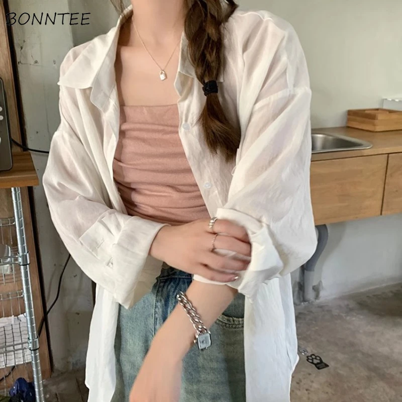 Solid Shirts Women Korean Clothing Baggy Thin Cozy Sunscreen Candy Colors Sweet Tops College Holiday Prevalent Summer Breathable
Solid Shirts Women Korean Clothing Baggy Thin Cozy Sunscreen Candy Colors Sweet Tops College Holiday Prevalent Summer Breathable