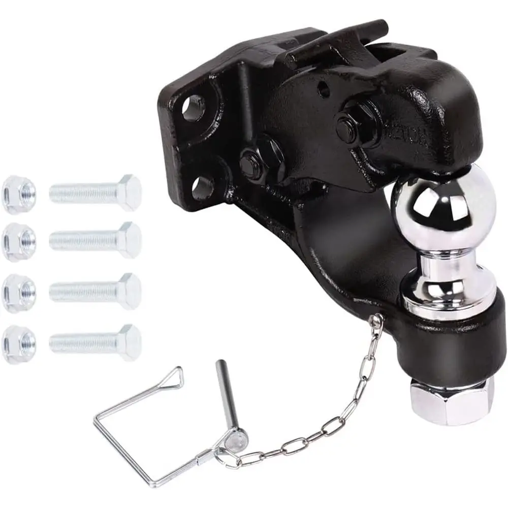 Heavy-Duty 16,000 lbs Pintle Hook & 6,000 lbs Ball Hitch Combo, Steel Trailer Hitch with Mounting Kit, 1.7x3.3 Inch, Black
Heavy-Duty 16,000 lbs Pintle Hook & 6,000 lbs Ball Hitch Combo, Steel Trailer Hitch with Mounting Kit, 1.7x3.3 Inch, Black