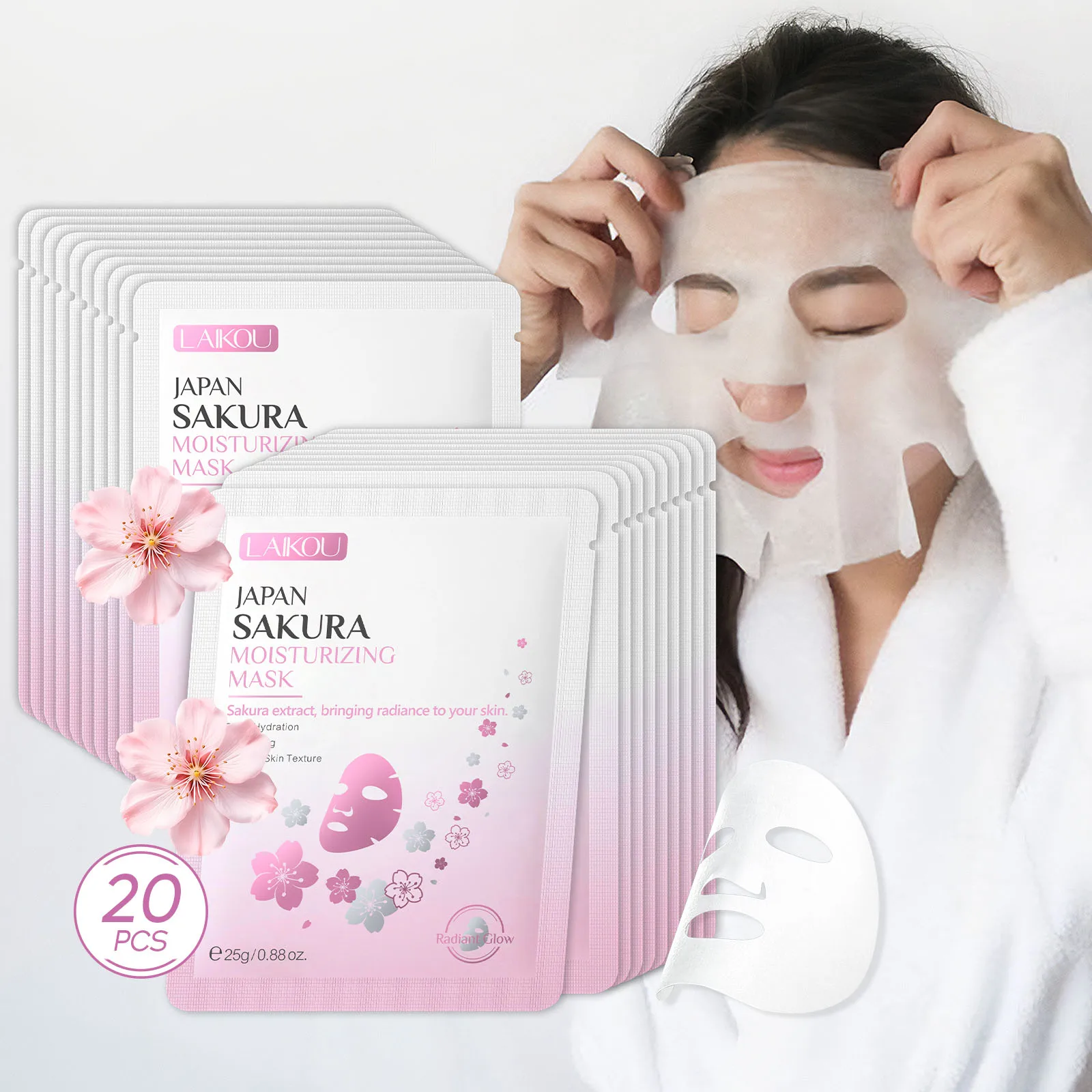 LAIKOU Япония Сакура увлажняющая маска глубокое увлажнение освежающая текстура сияние усиление кожи лечение росы 25 г 
LAIKOU Япония Сакура увлажняющая маска глубокое увлажнение освежающая текстура сияние усиление кожи лечение росы 25 г