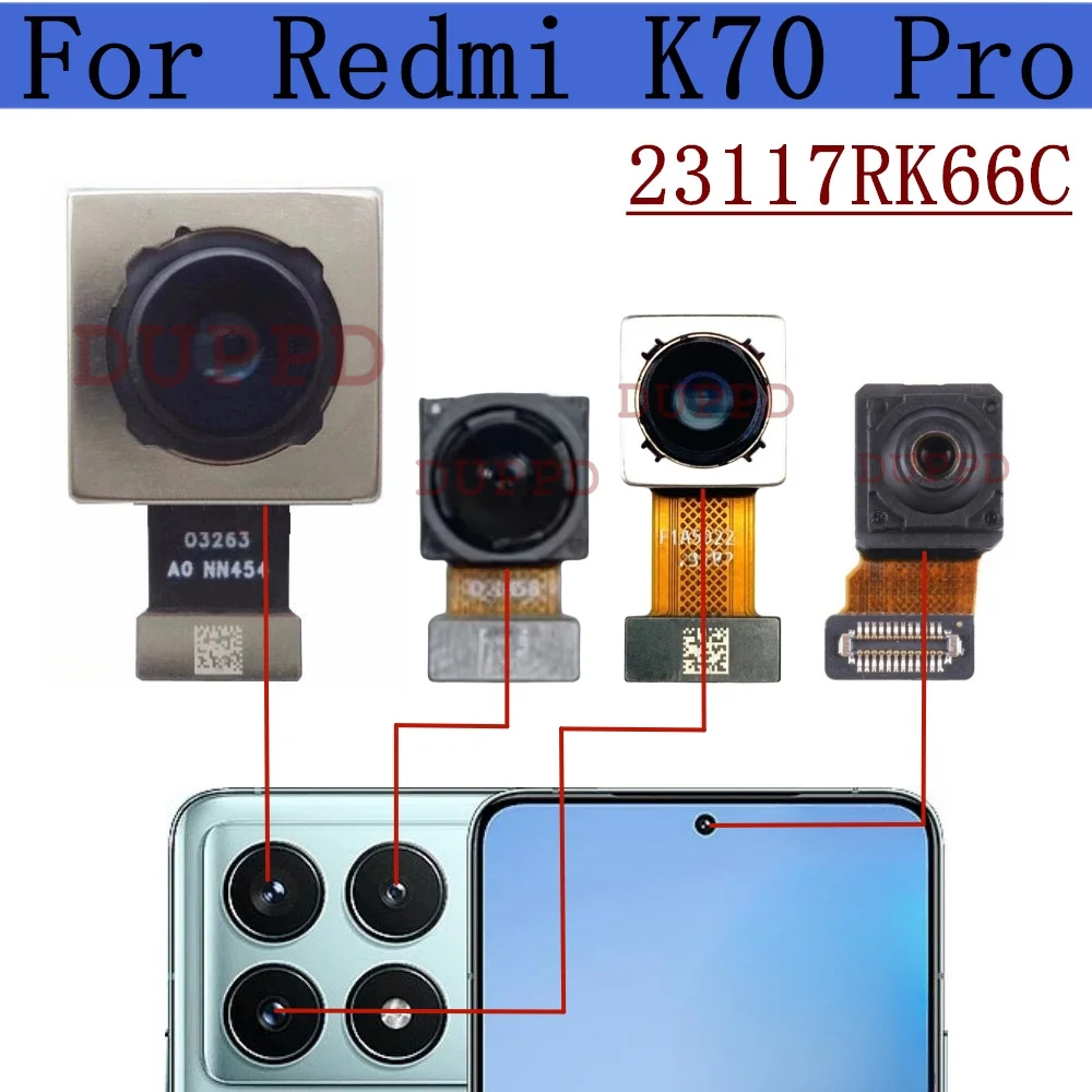 Передняя задняя камера для Xiaomi Redmi K70 Pro 23117RK66C Фронтальная камера для селфи, широкая задняя часть, основная камера, гибкий кабель, запасные части
Передняя задняя камера для Xiaomi Redmi K70 Pro 23117RK66C Фронтальная камера для селфи, широкая задняя часть, основная камера, гибкий кабель, запасные части