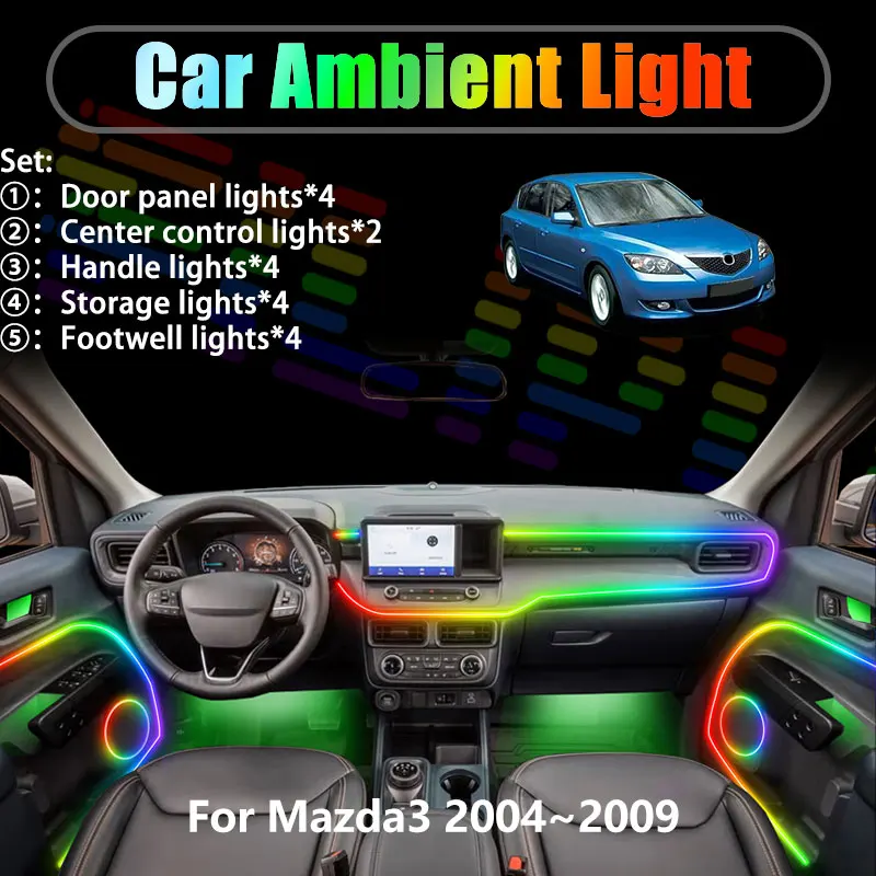 Для Mazda3 2004~2009 MK1 BK 2/18 в 1: Комплект светодиодной подсветки салона и багажника с USB RGB, подсветка салона, автозапчасти
Для Mazda3 2004~2009 MK1 BK 2/18 в 1: Комплект светодиодной подсветки салона и багажника с USB RGB, подсветка салона, автозапчасти