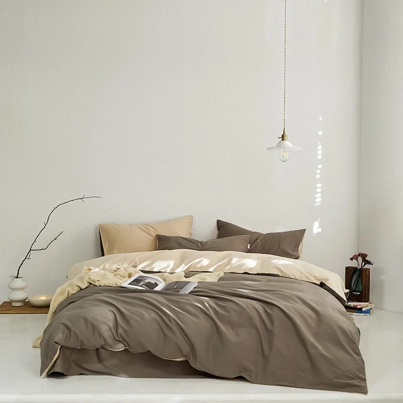 Brushed Cotton 4Pcs Bedding set Twin Full Double Queen Reversible Coffee Yellow Duvet Cover with Zipper Bed Sheet Pillowcases
Brushed Cotton 4Pcs Bedding set Twin Full Double Queen Reversible Coffee Yellow Duvet Cover with Zipper Bed Sheet Pillowcases