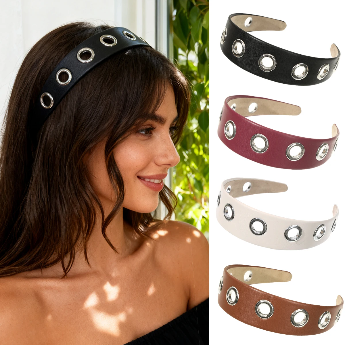 AWAYTR Punk Girl Hollowed Out Eyelets Wide Hairband Stretchy Metal Rock Steampunk Headbands Women Hair Accessories
AWAYTR Punk Girl Hollowed Out Eyelets Wide Hairband Stretchy Metal Rock Steampunk Headbands Women Hair Accessories
