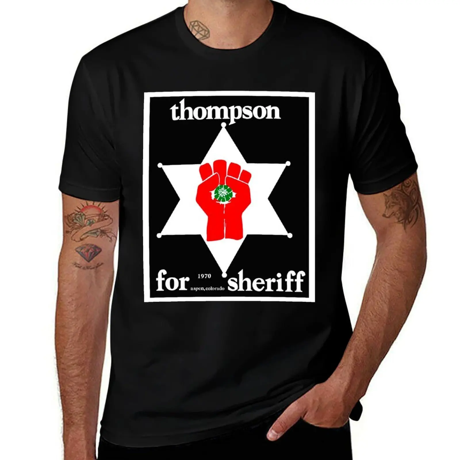 Hunter S. Thompson for Sheriff 1970 T-Shirt Non-Shrink Basic Cotton T-Shirt
Hunter S. Thompson for Sheriff 1970 T-Shirt Non-Shrink Basic Cotton T-Shirt