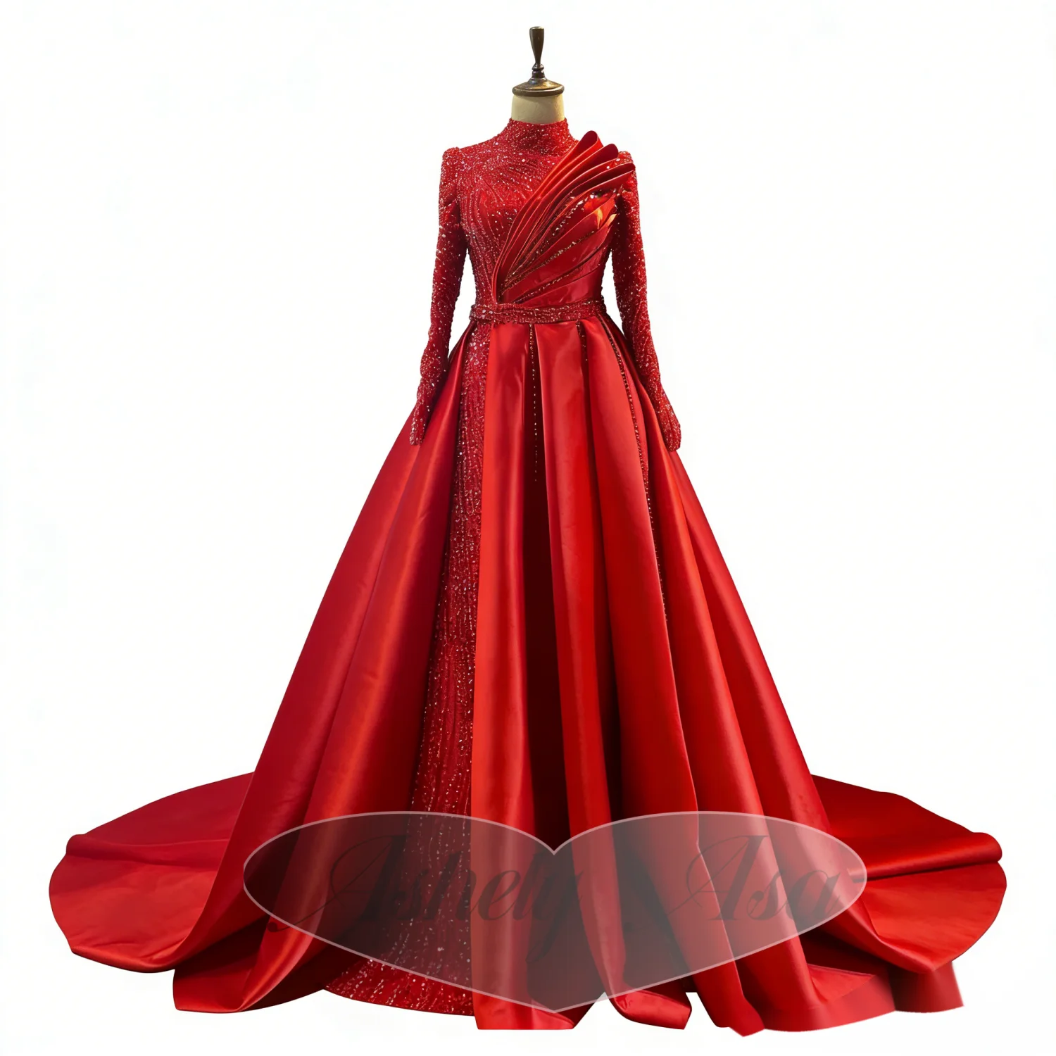 Custom Made Luxury Red Women Formal Evening Dress High Neck Beads Long Sleeve Prom Party Dress With Skirt Pageant Vestido
Custom Made Luxury Red Women Formal Evening Dress High Neck Beads Long Sleeve Prom Party Dress With Skirt Pageant Vestido