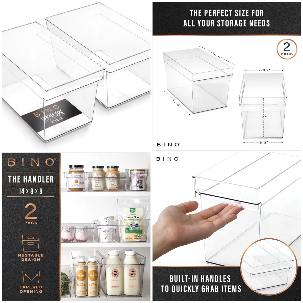 Plastic Storage Bins Large Deep - Clear Organizer for Kitchen Pantry Freezer
Plastic Storage Bins Large Deep - Clear Organizer for Kitchen Pantry Freezer