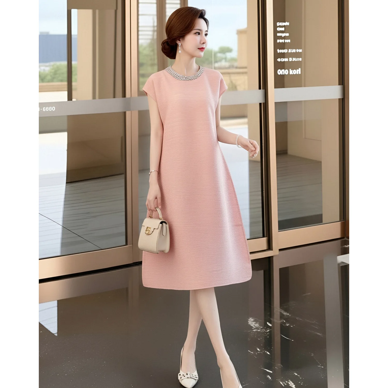 Minimalist Style Off-white Beaded Dress New Style Miyake Pleated Skirt Summer Feminine Elegant Seaside Vacation Spring Skirt
Minimalist Style Off-white Beaded Dress New Style Miyake Pleated Skirt Summer Feminine Elegant Seaside Vacation Spring Skirt
