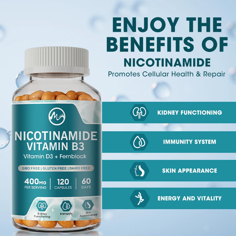 Капсулы Minch Никотинамид 400 г с витамином B3 способствуют здоровому кожу, уменьшают тусклость кожи, против старения
Капсулы Minch Никотинамид 400 г с витамином B3 способствуют здоровому кожу, уменьшают тусклость кожи, против старения