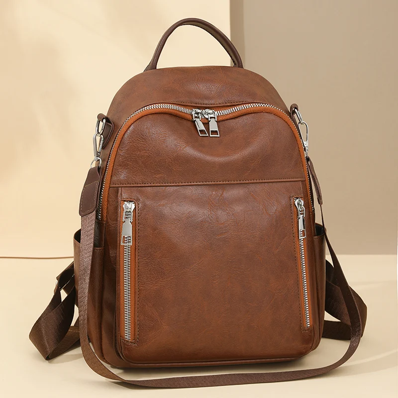 Women Anti Theft Backpack High-quality Shoulder Bag for Teenager Girls Vintage Soft Leather School Bag Female Sac A Dos Knapsack
Women Anti Theft Backpack High-quality Shoulder Bag for Teenager Girls Vintage Soft Leather School Bag Female Sac A Dos Knapsack