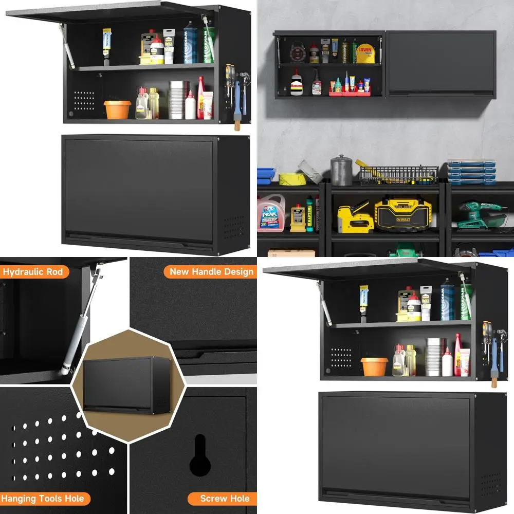 Black 19.7 High Wall-Mounted Metal Storage Cabinet for Kitchen, Garage, and Basement - Assembly Required
Black 19.7 High Wall-Mounted Metal Storage Cabinet for Kitchen, Garage, and Basement - Assembly Required
