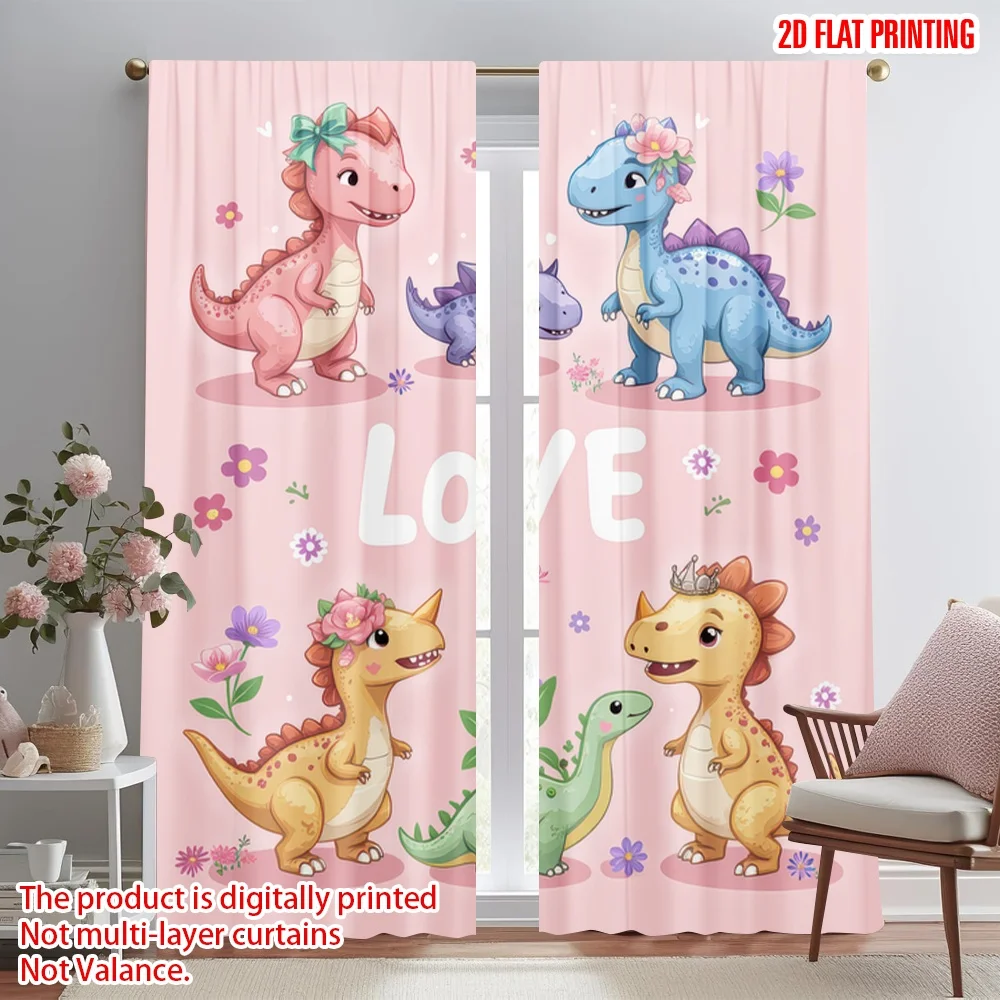2D flat printing 2pcs Window Drapes Valentine's Day Dinosaurs Digital Printed Polyester Drapes Seasonal Party & Holiday Decor
2D flat printing 2pcs Window Drapes Valentine's Day Dinosaurs Digital Printed Polyester Drapes Seasonal Party & Holiday Decor