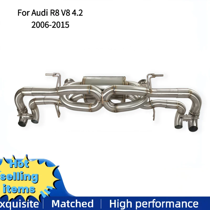 OEM Vacuum Valve Exhaust cat Back for Audi R8 V8 4.2 2006-2015 SS304 Exhaust Pipes Muffler Modification Racing Sound Wave