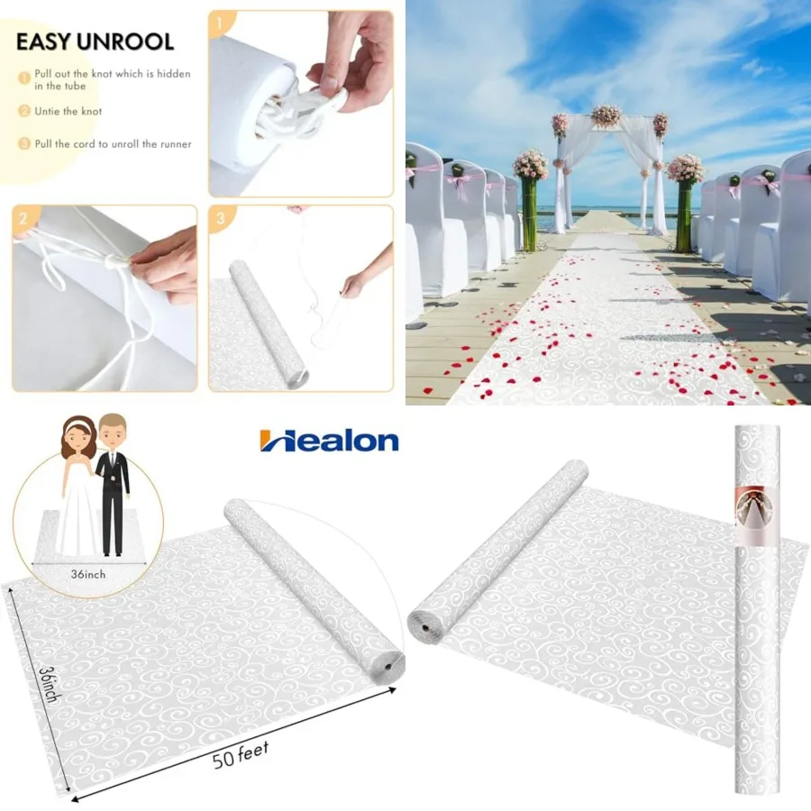 Thickened Aisle Runner for Wedding CeremonyFeet White Aisle Runner Walkway for Indoor Outdoor Wedding Church Decorations Hallow
Thickened Aisle Runner for Wedding CeremonyFeet White Aisle Runner Walkway for Indoor Outdoor Wedding Church Decorations Hallow