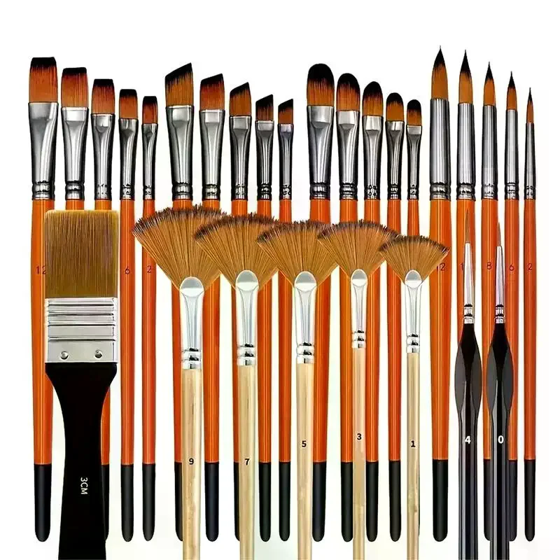 32Pcs Paint Brush Set For Acrylic Painting Premium Nylon Bristles With Round Filbert,Flat,Fan,Angle,Fine Detail Brush For Artist
32Pcs Paint Brush Set For Acrylic Painting Premium Nylon Bristles With Round Filbert,Flat,Fan,Angle,Fine Detail Brush For Artist