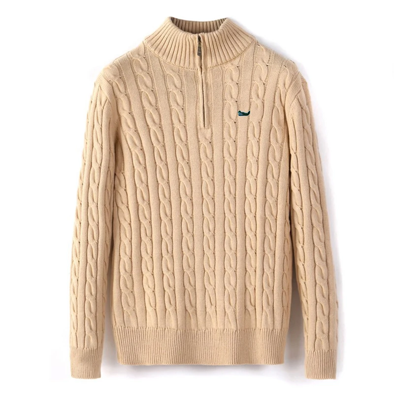 Men's Warm 100% Cotton Knit Sweater Half High Collar Zip Pullover Jumper Top Solid Color Men Clothing 8509
Men's Warm 100% Cotton Knit Sweater Half High Collar Zip Pullover Jumper Top Solid Color Men Clothing 8509