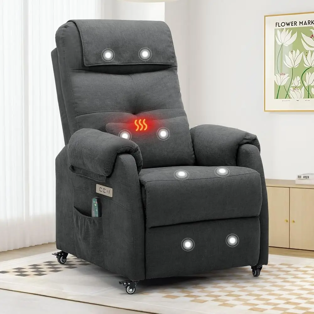 Power Recliner Chair or Adults, Recliner or Small Spaces with Rollers, Electric Chair with Massage and Heat, USB and Type-C Char
Power Recliner Chair or Adults, Recliner or Small Spaces with Rollers, Electric Chair with Massage and Heat, USB and Type-C Char