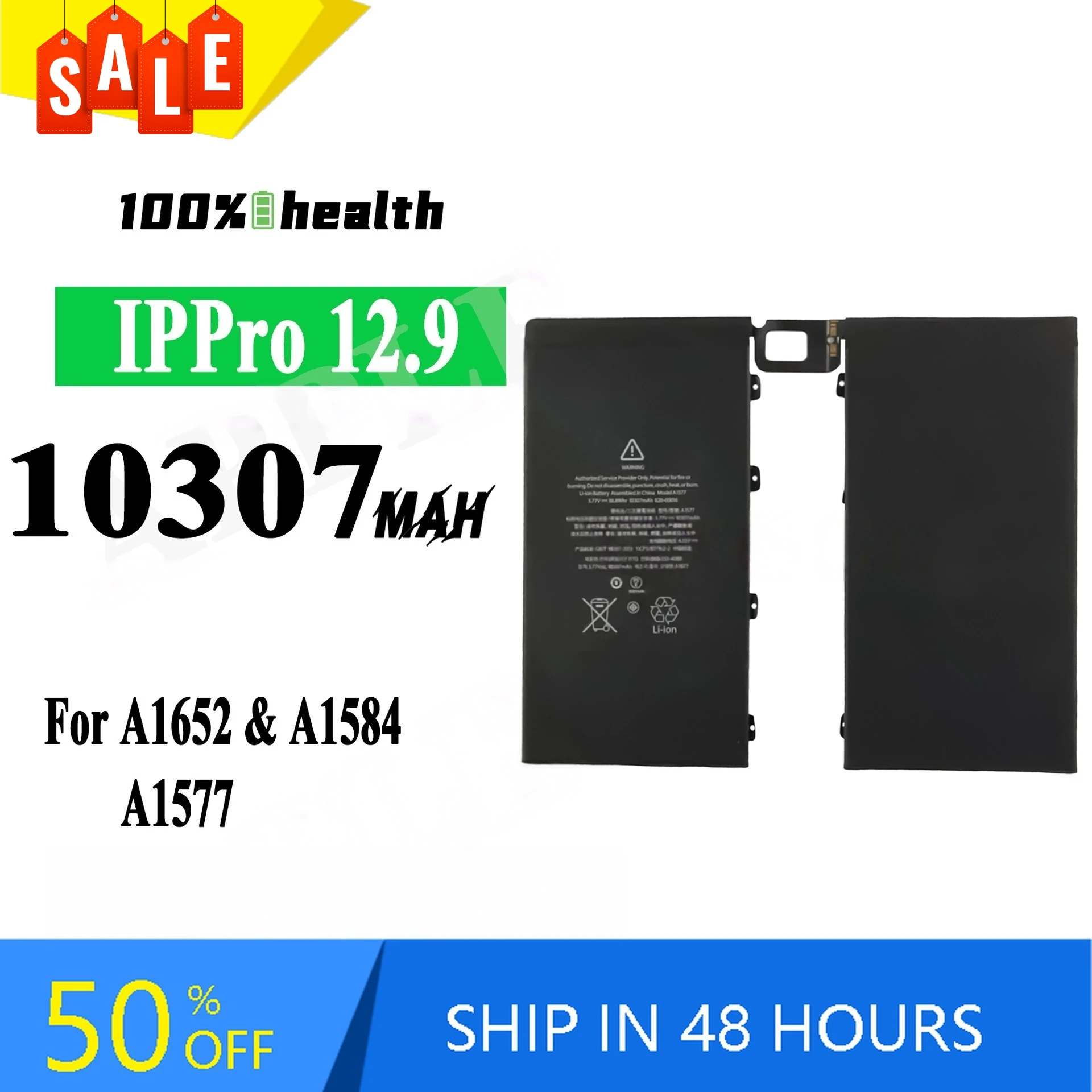 10307mAh Tablet Battery for Apple Ipad Pro12.9 Generation 1 A1652 A1584 A1577 Lithium Rechargeable Battery
10307mAh Tablet Battery for Apple Ipad Pro12.9 Generation 1 A1652 A1584 A1577 Lithium Rechargeable Battery