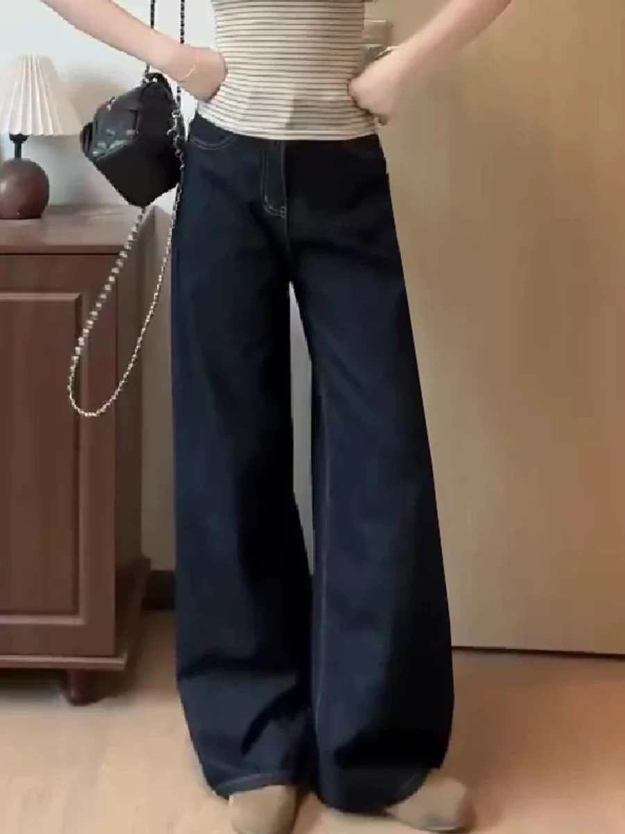 Прямые джинсовые джинсы с высокой талией, женские большие размеры, осенние свободные широкие брюки длиной до пола, груша-мав, утягивающие тело
Прямые джинсовые джинсы с высокой талией, женские большие размеры, осенние свободные широкие брюки длиной до пола, груша-мав, утягивающие тело