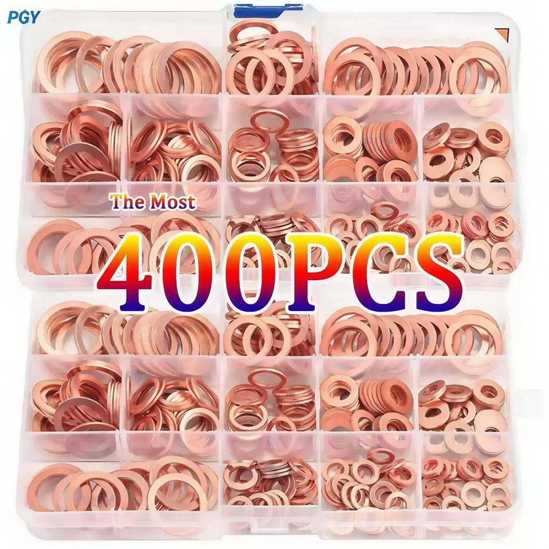 100/400/300PCS Copper Washer Gasket Nut and Bolt Set Sealing Solid Gasket Washer Flat Ring Seal Assortment Kit For Sump Plugs
100/400/300PCS Copper Washer Gasket Nut and Bolt Set Sealing Solid Gasket Washer Flat Ring Seal Assortment Kit For Sump Plugs