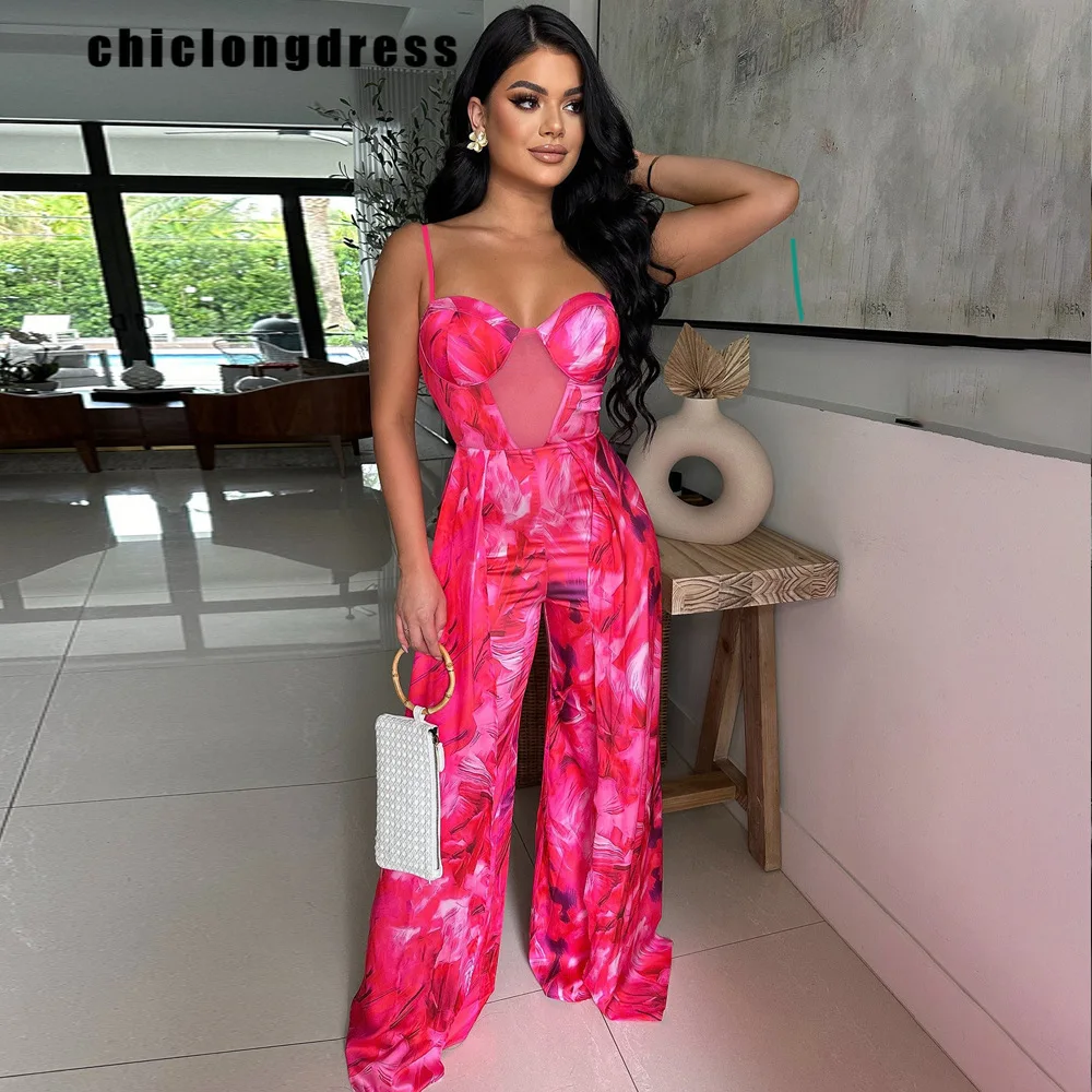 Summer Sexy Printed Jumpsuit Women Fashion Beach Style Suspender Wide Leg Jumpsuit Women
Summer Sexy Printed Jumpsuit Women Fashion Beach Style Suspender Wide Leg Jumpsuit Women