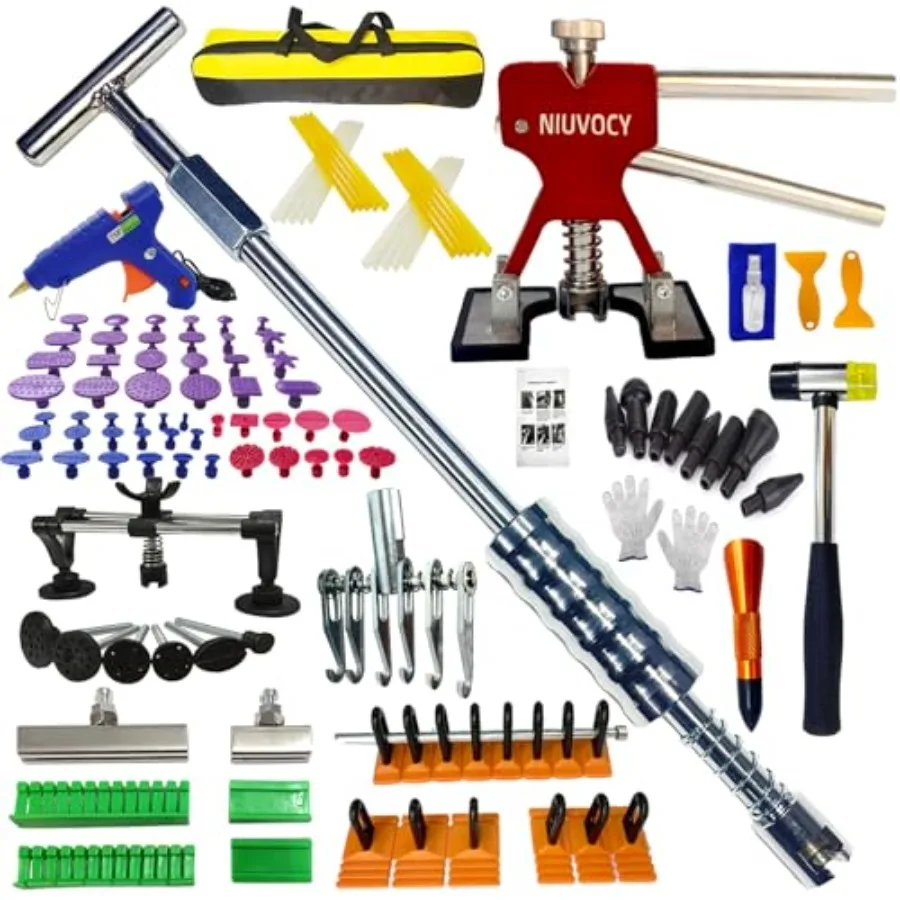 Car Dent Puller Kit for hail dent removal: heavy-duty slide hammer bridge puller 5 dent lifters all in black metal durable and
Car Dent Puller Kit for hail dent removal: heavy-duty slide hammer bridge puller 5 dent lifters all in black metal durable and