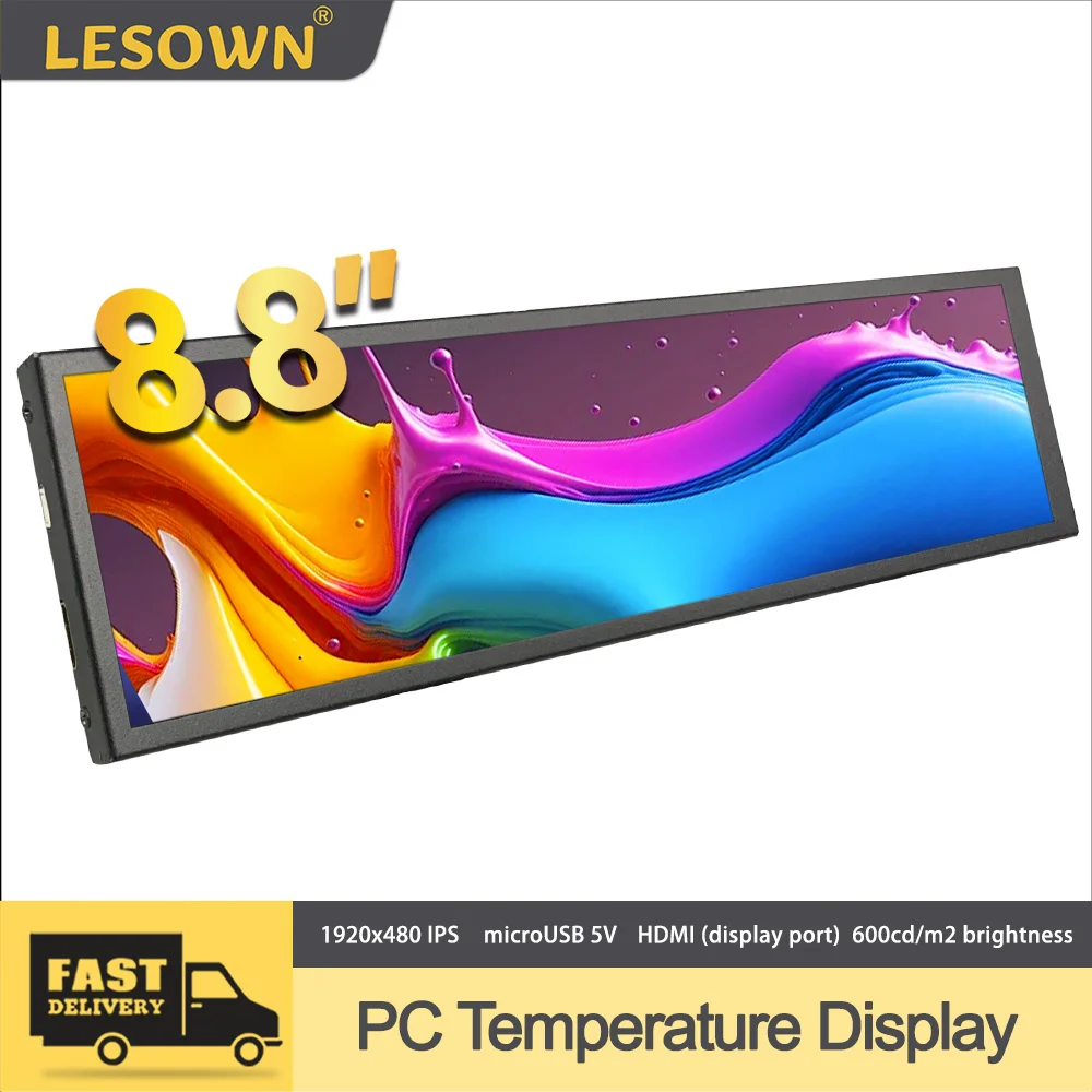 "LESOWN 8.8in Stretched Strip Display 480x1920 IPS Personal Computer Portable Panel Sidebar Display for PC Laptop Windows 10/8/7
"LESOWN 8.8in Stretched Strip Display 480x1920 IPS Personal Computer Portable Panel Sidebar Display for PC Laptop Windows 10/8/7
