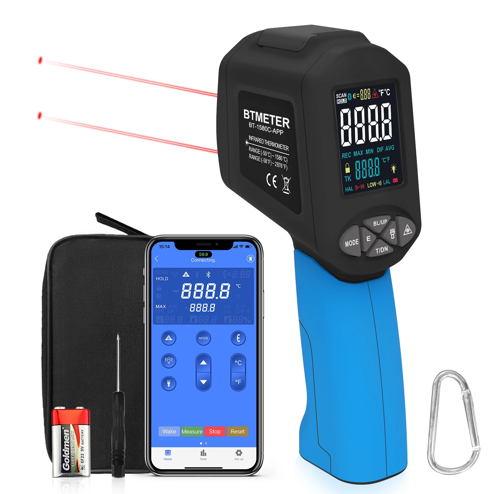 Infrared Thermometer Color Display with AILink APP Function Instruction Manual Included for Easy Use
Infrared Thermometer Color Display with AILink APP Function Instruction Manual Included for Easy Use